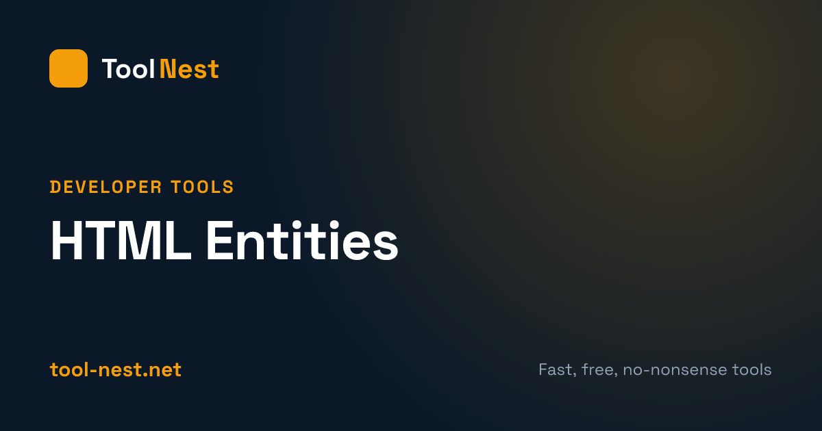 HTML Entities Encoder & Decoder — ToolNest